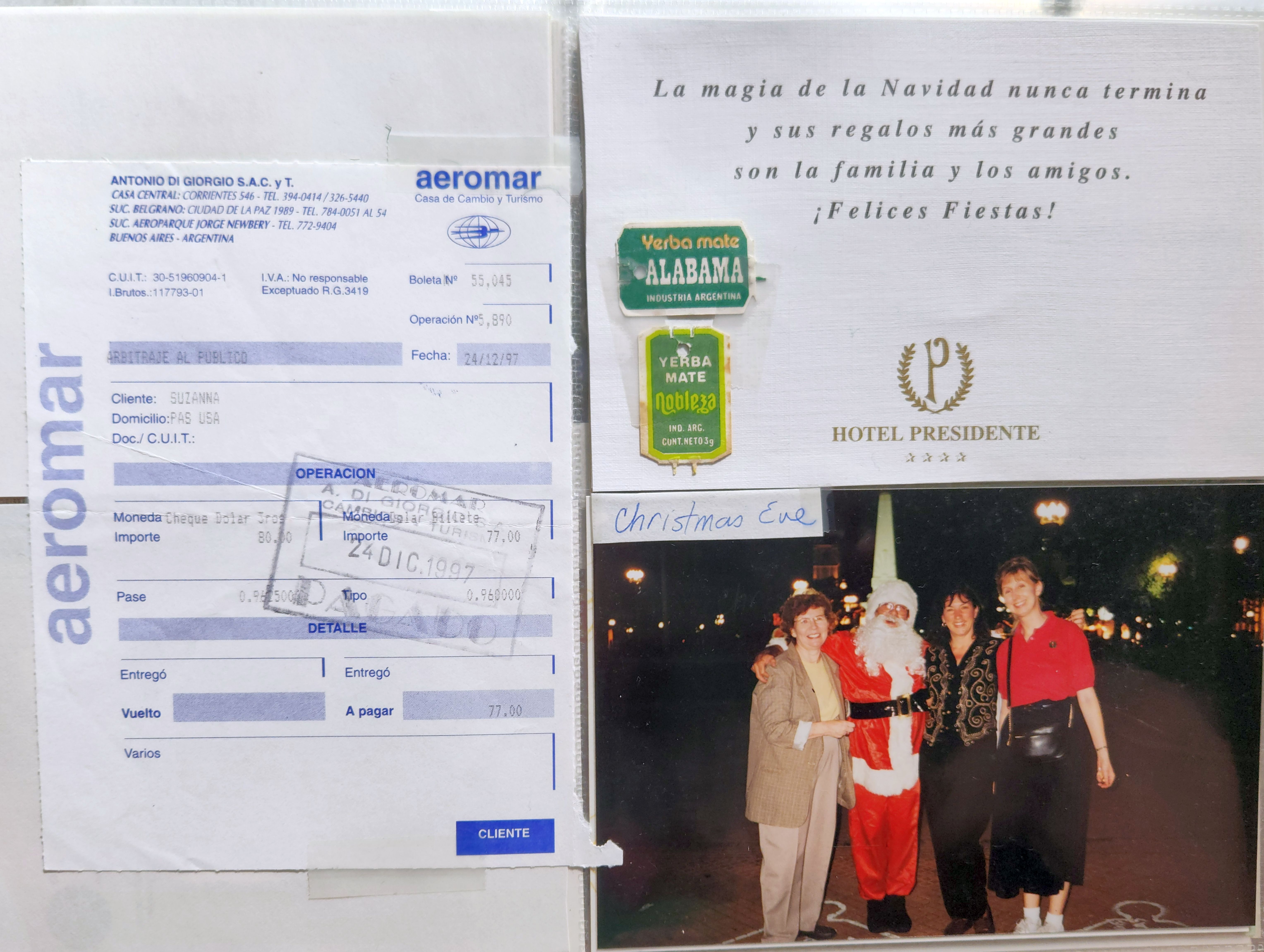 1997/1998 Suzanna Travels to South America